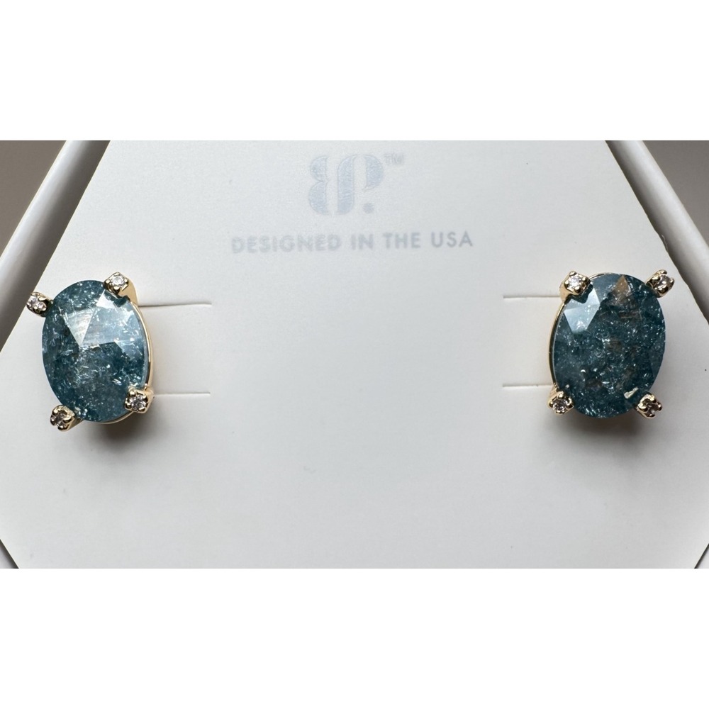 Bomb Party Earrings ER23073 Painted Desert Skies London Blue Gold Studs